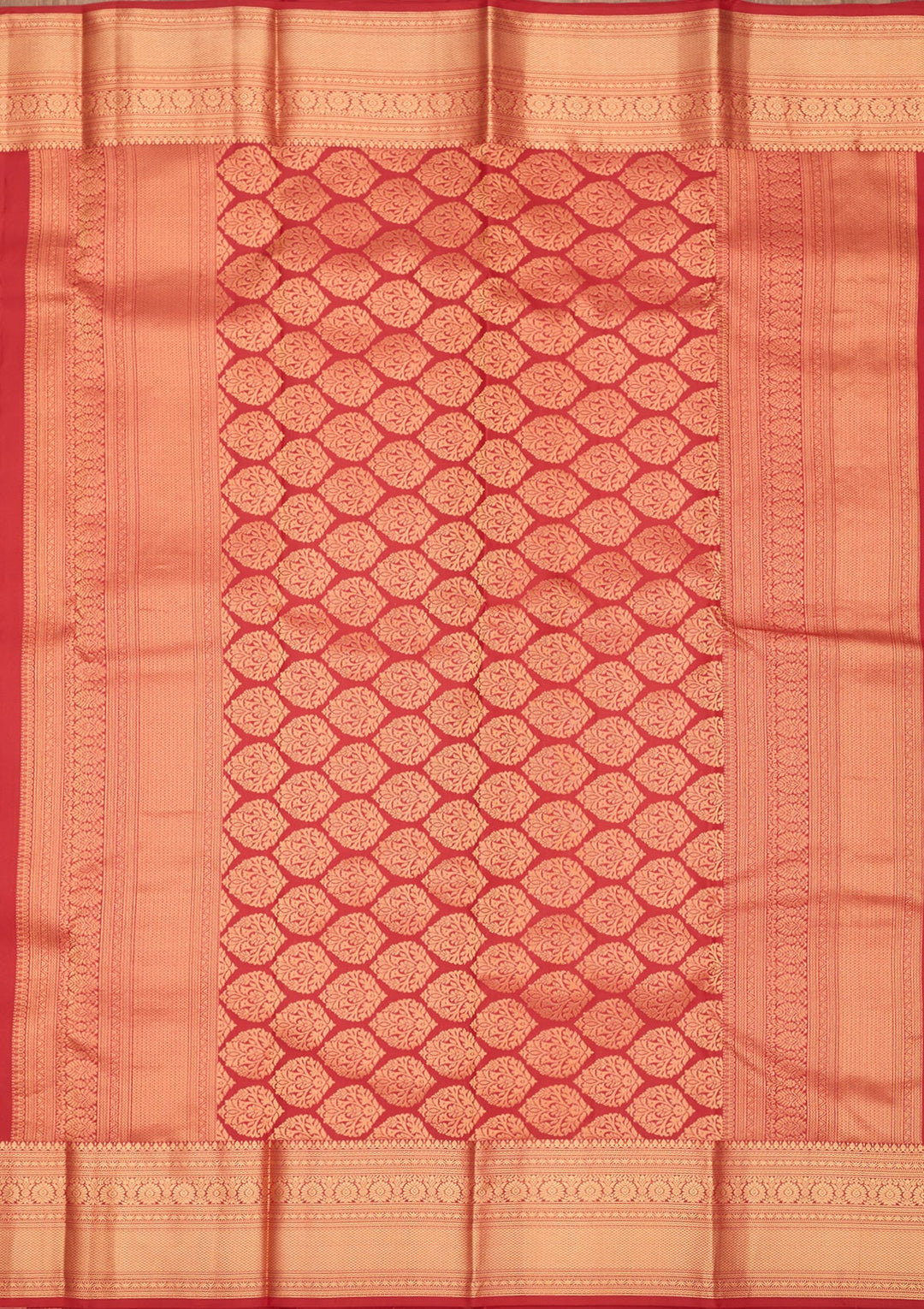 Red Zariwork Pure Silk Saree-Koskii