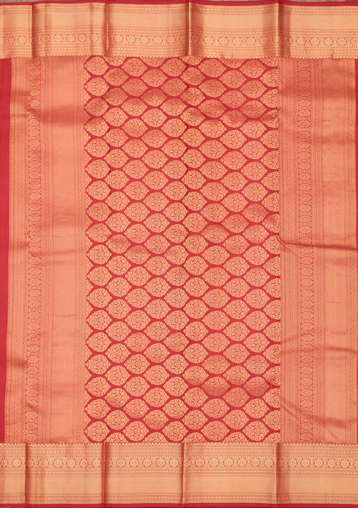 Red Zariwork Pure Silk Saree-Koskii