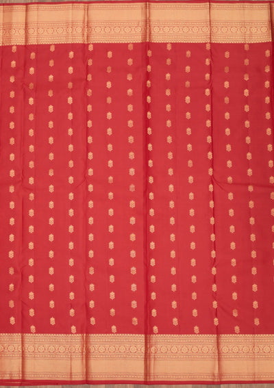 Red Zariwork Pure Silk Saree-Koskii