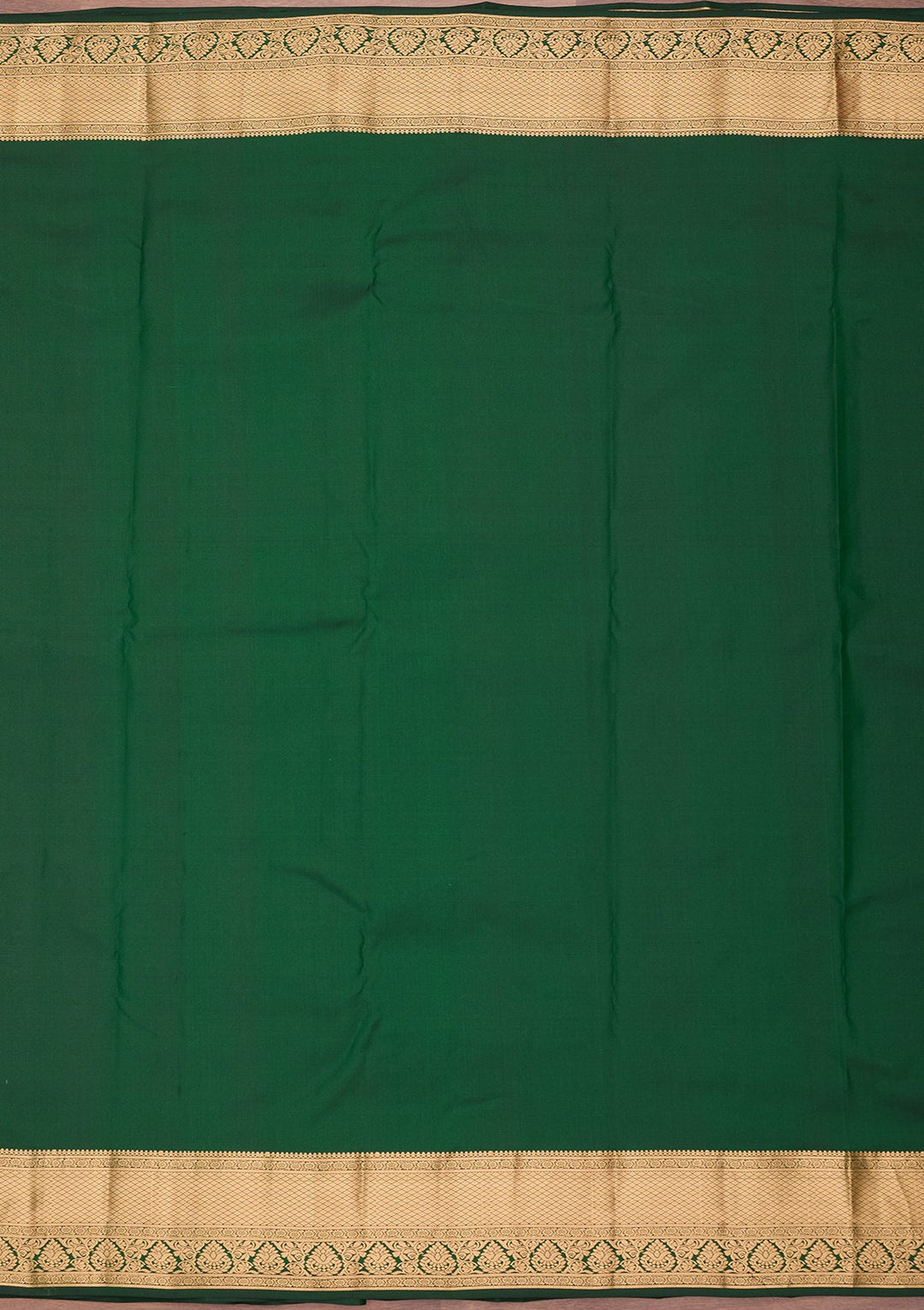 Bottle Green Zariwork (Gold) Pure Silk Saree