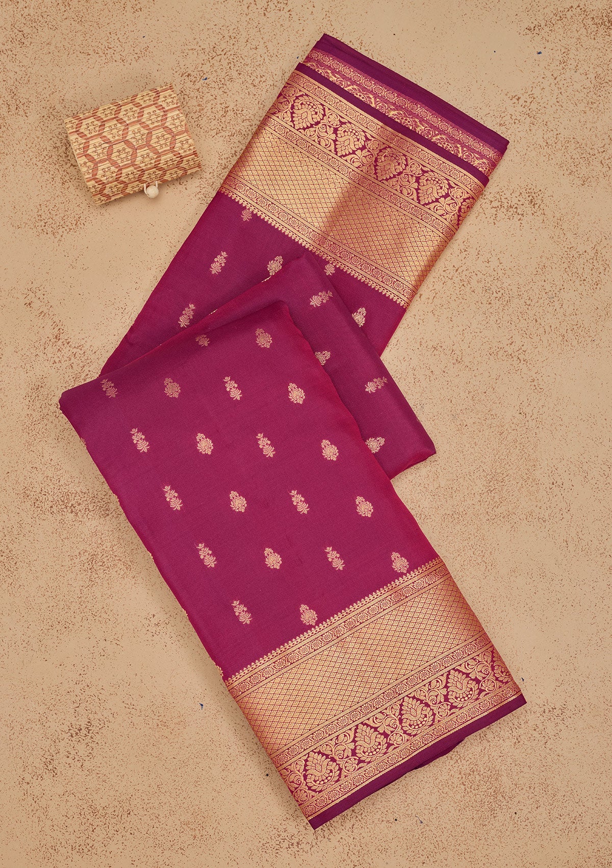 Purple Zariwork Pure Silk Saree-Koskii
