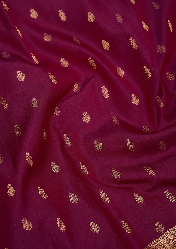 Purple Zariwork Pure Silk Saree-Koskii