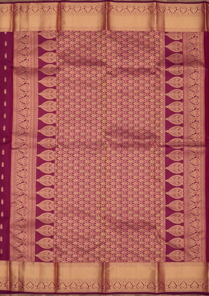 Purple Zariwork Pure Silk Saree-Koskii
