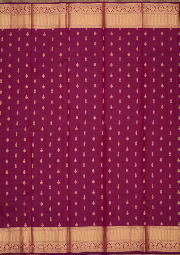 Purple Zariwork Pure Silk Saree-Koskii