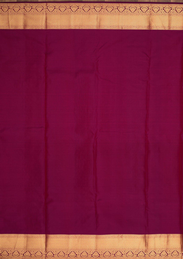 Purple Zariwork Pure Silk Saree-Koskii