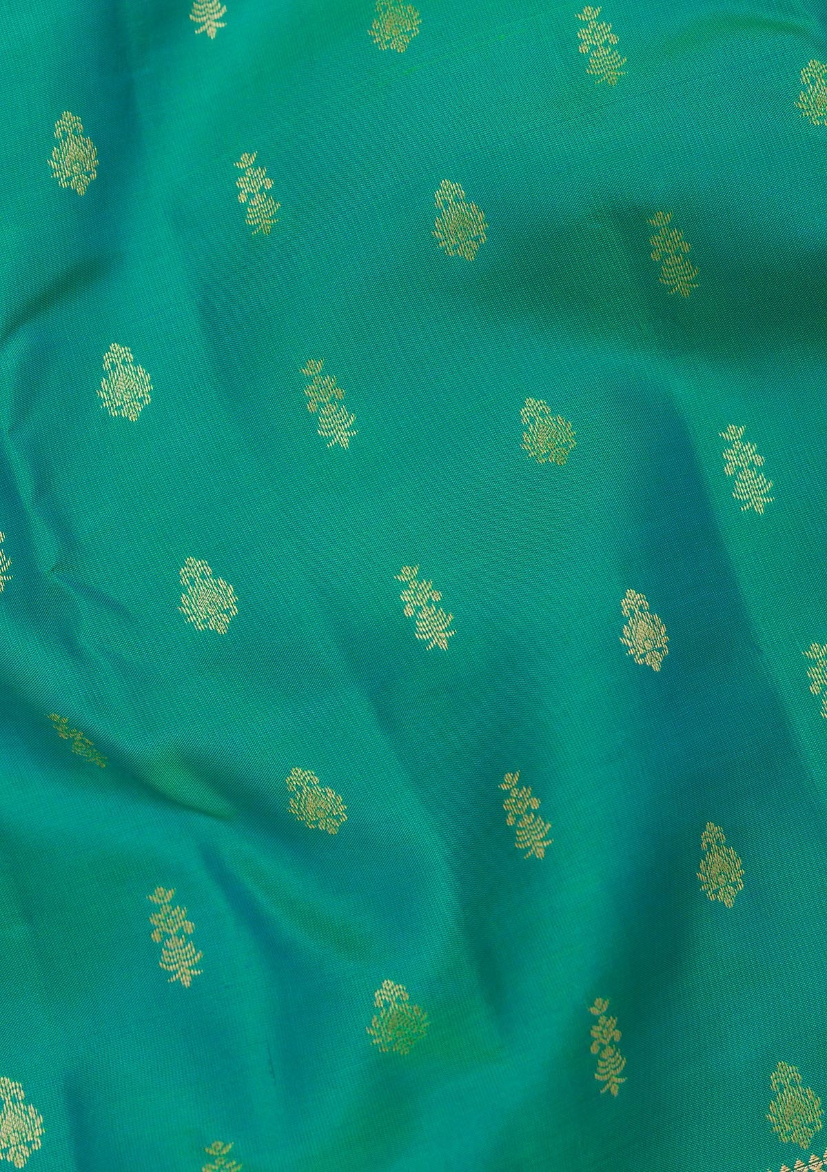 Rama Green Zariwork Pure Silk Saree-Koskii