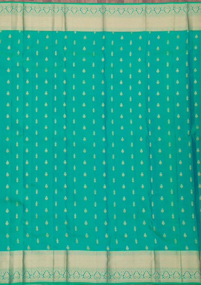 Rama Green Zariwork Pure Silk Saree-Koskii
