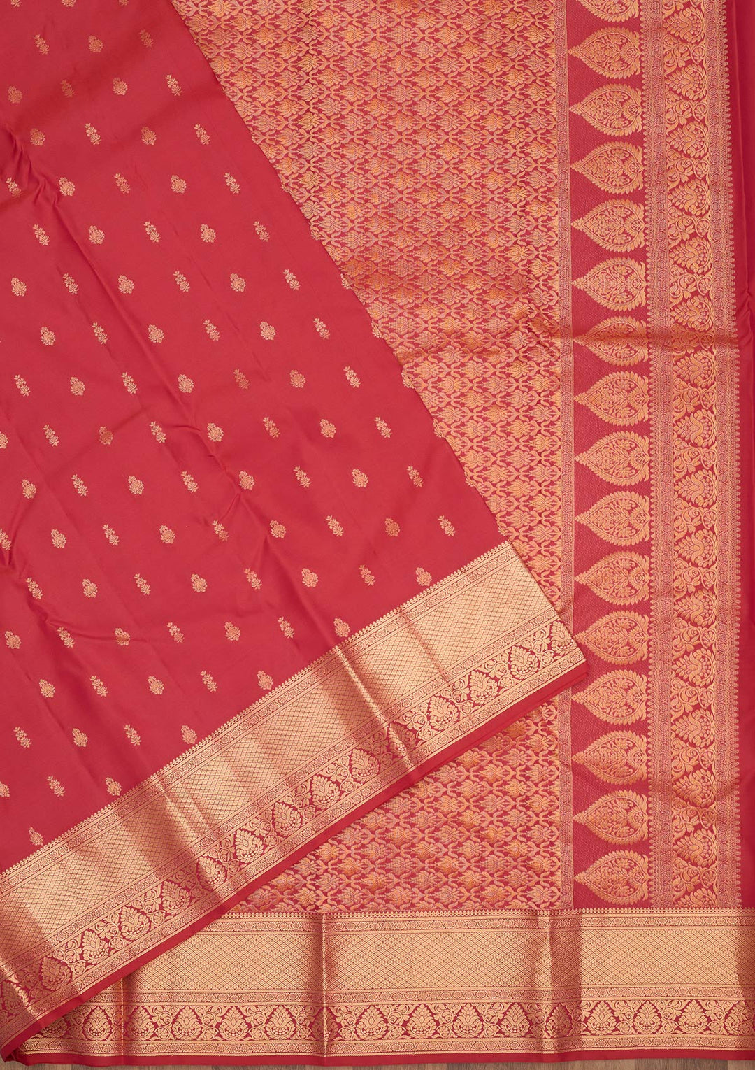 Rani Pink Zariwork Pure Silk Saree-Koskii
