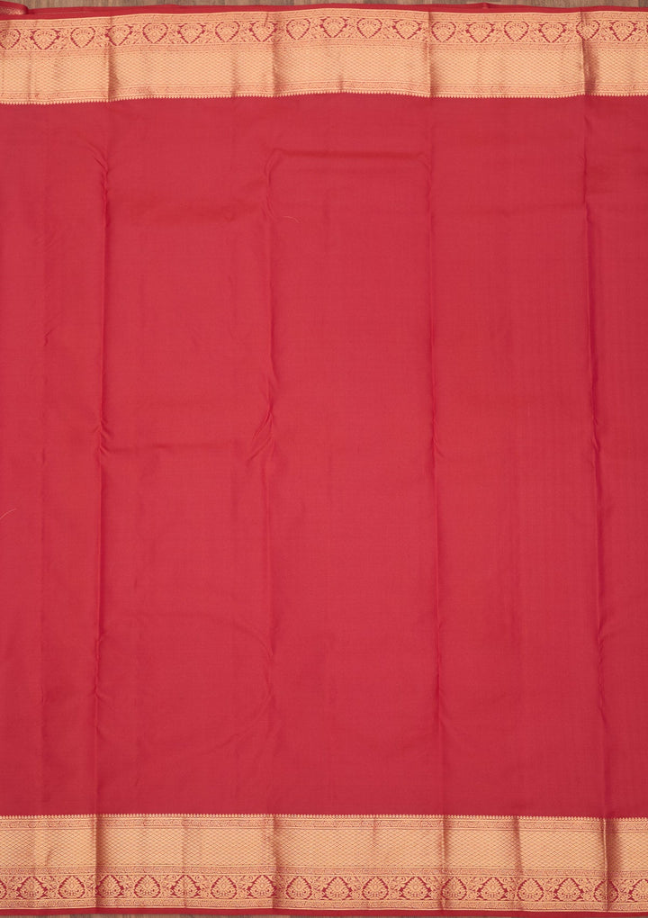 Rani Pink Zariwork Pure Silk Saree-Koskii