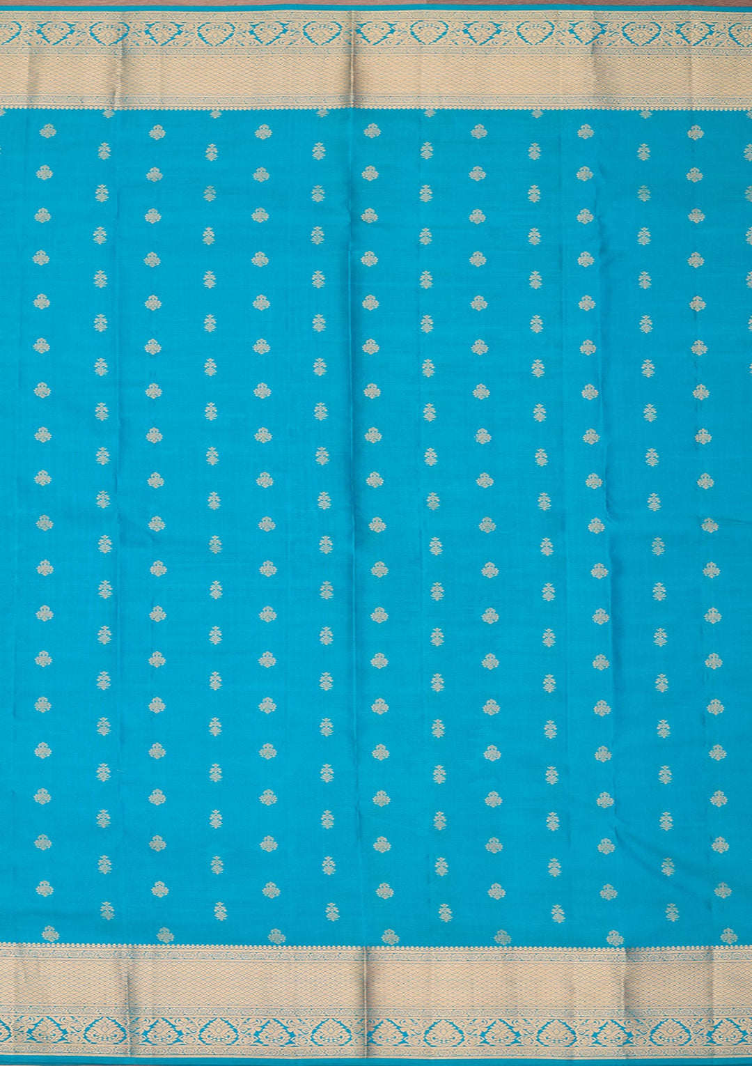Turquoise Blue Zariwork (Gold) Pure Silk Saree