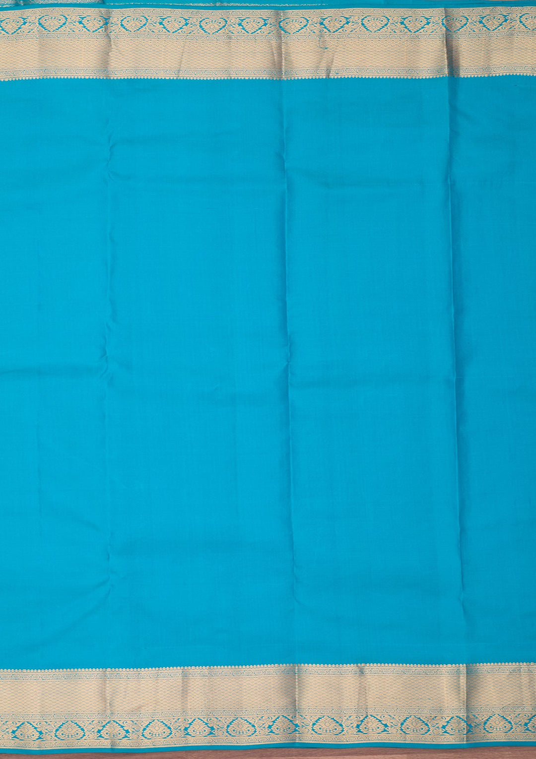 Turquoise Blue Zariwork (Gold) Pure Silk Saree