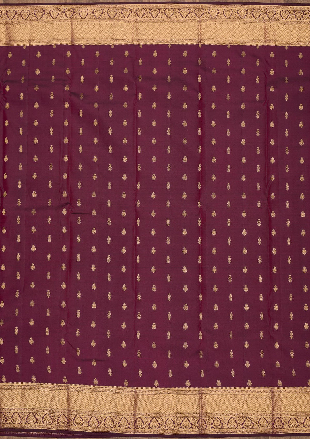 Wine Zariwork Pure Silk Saree-Koskii