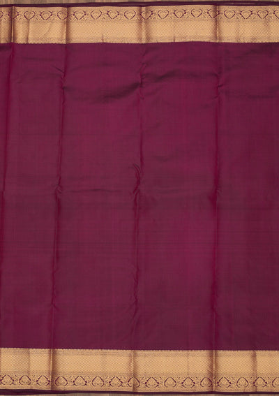 Wine Zariwork Pure Silk Saree-Koskii