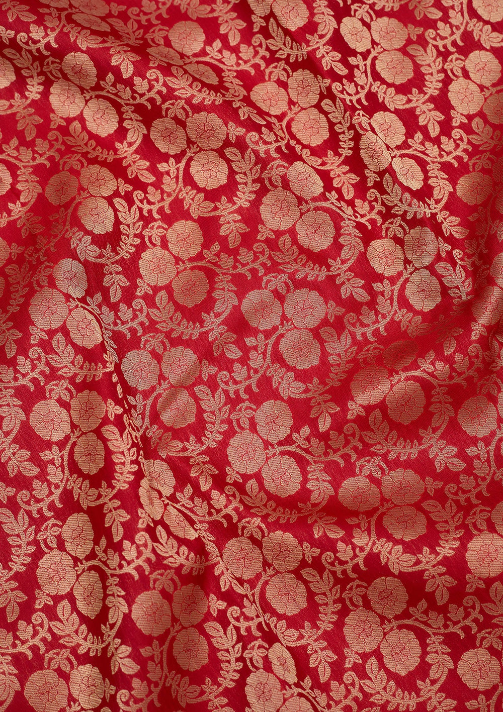 Red Zariwork Pure Silk Saree-Koskii