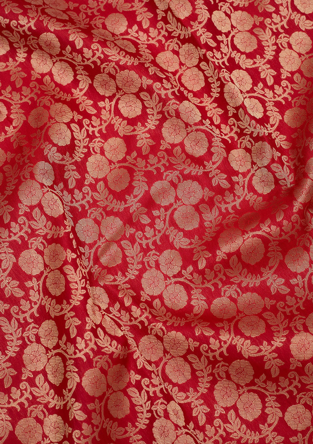 Red Zariwork Pure Silk Saree-Koskii