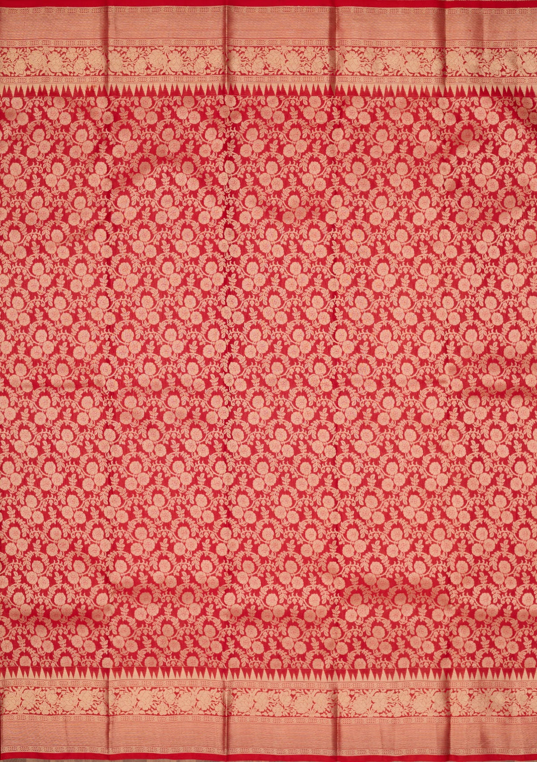 Red Zariwork Pure Silk Saree-Koskii