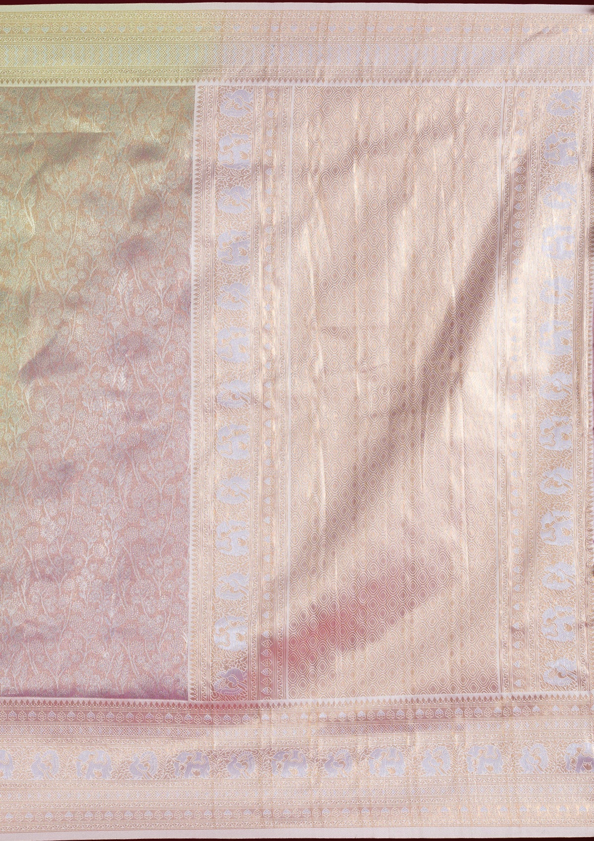 Mauve Zariwork Art Silk Saree-Koskii