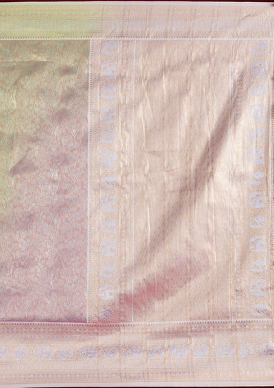 Mauve Zariwork Art Silk Saree-Koskii