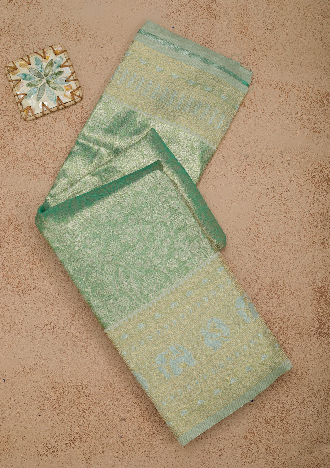 Yellow Zariwork Art Silk Saree-Koskii