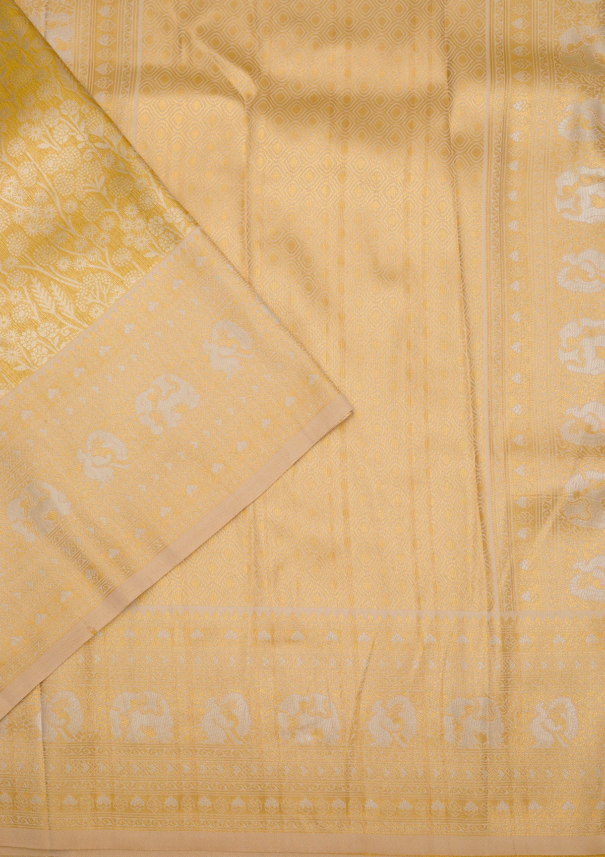 Yellow Zariwork Art Silk Saree