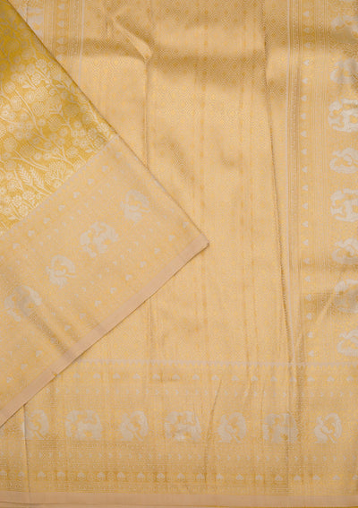 Yellow Zariwork Art Silk Saree