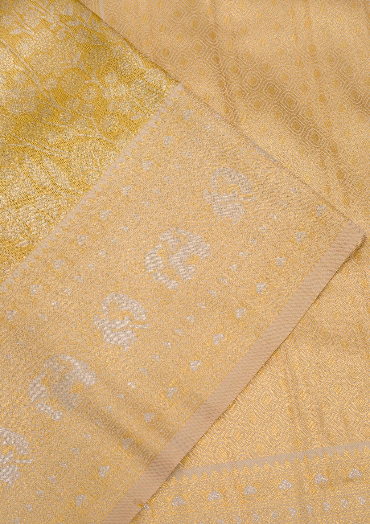 Yellow Zariwork Art Silk Saree-Koskii