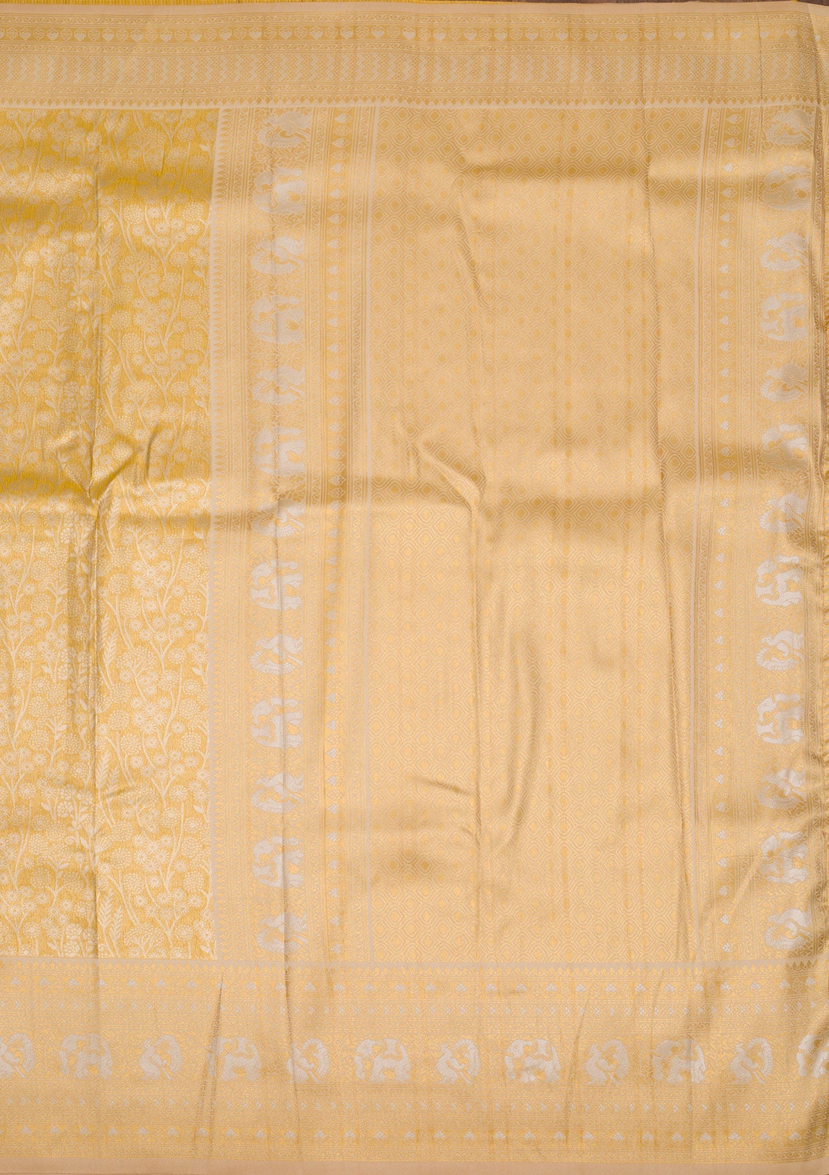 Yellow Zariwork Art Silk Saree-Koskii