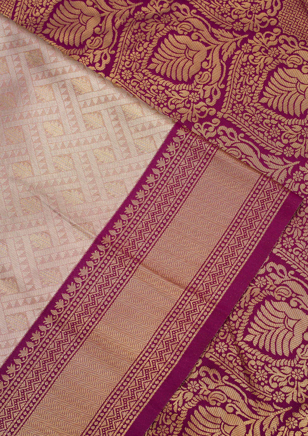 Lavender Zariwork Art Silk Saree-Koskii