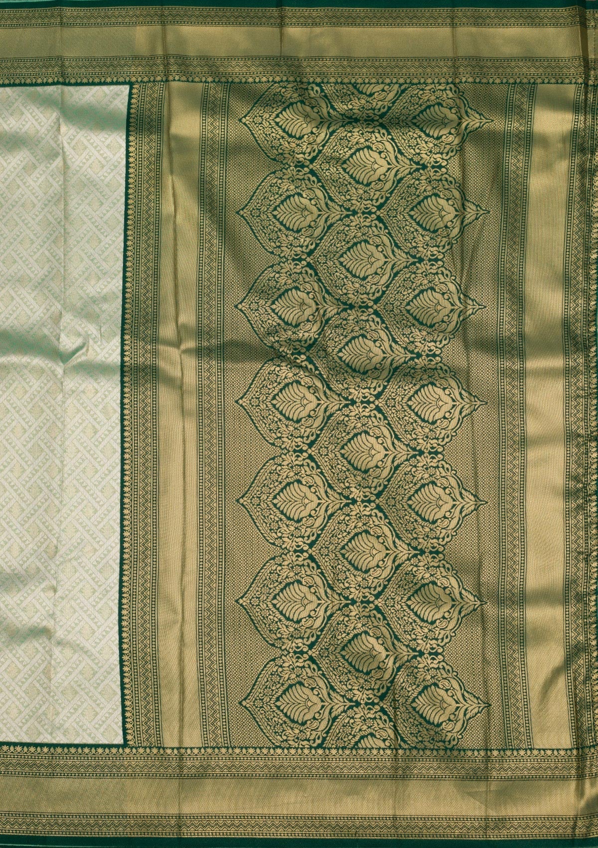 Sea Green Zariwork Art Silk Saree-Koskii