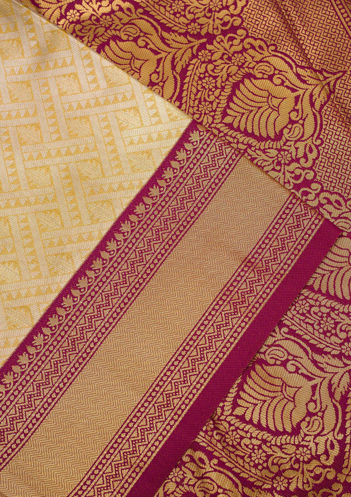 Yellow Zariwork Art Silk Saree-Koskii