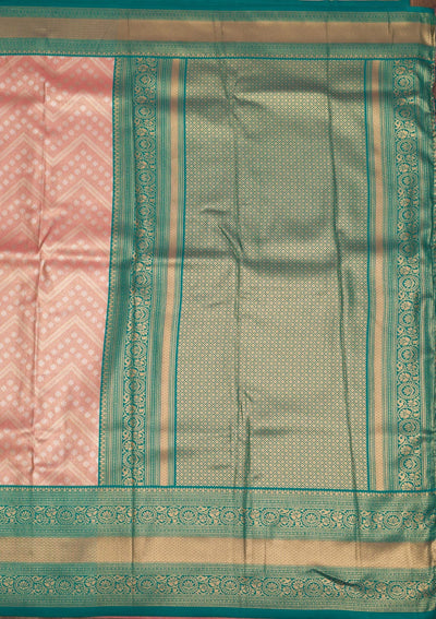 Peach Zariwork Art Silk Saree-Koskii