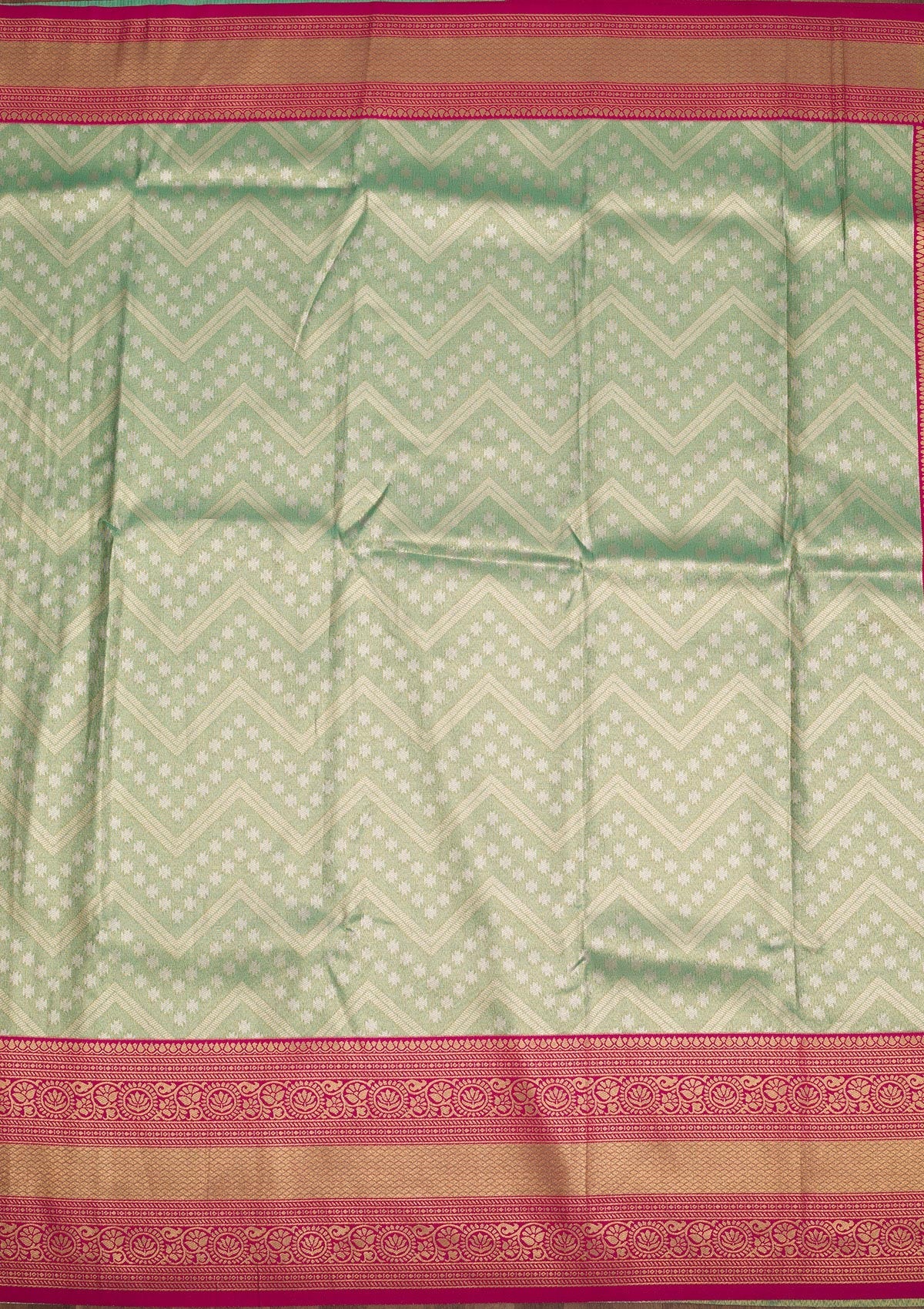 Sea Green Zariwork Art Silk Saree-Koskii