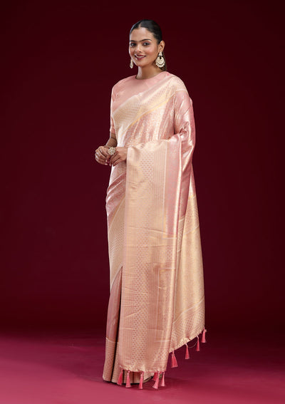 Cream Cutdana Chiffon Saree-Koskii