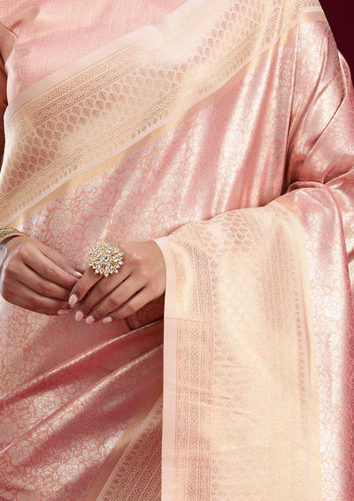 Pink Sequins Tissue Saree-Koskii