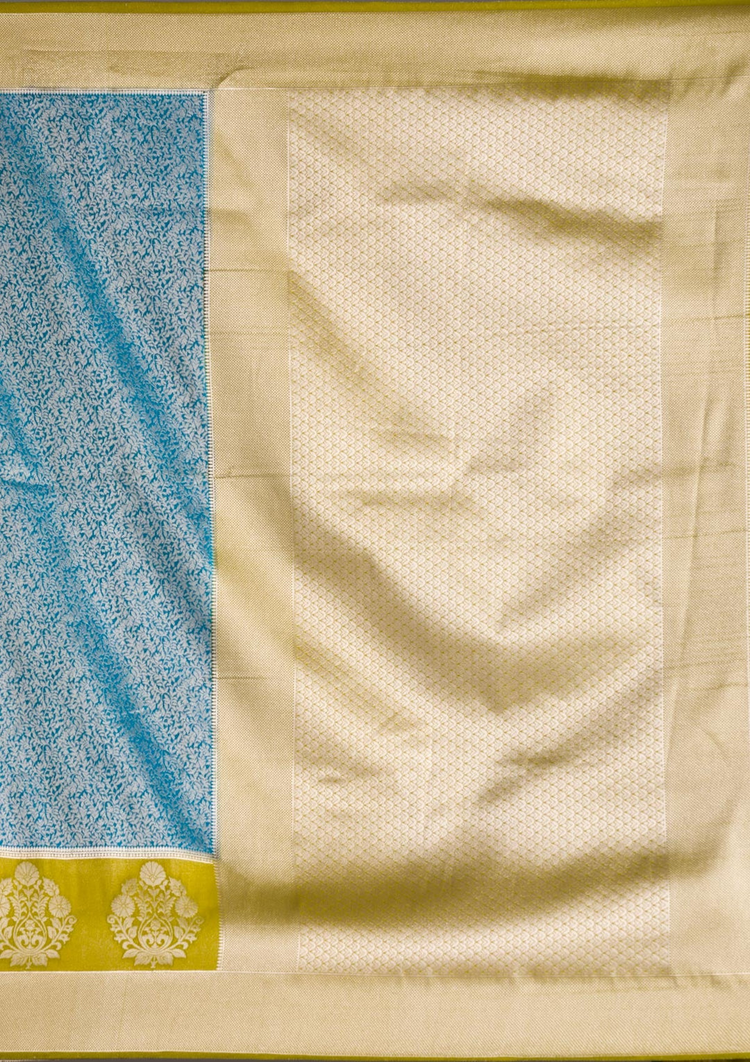 Blue Zariwork Art Silk Saree-Koskii