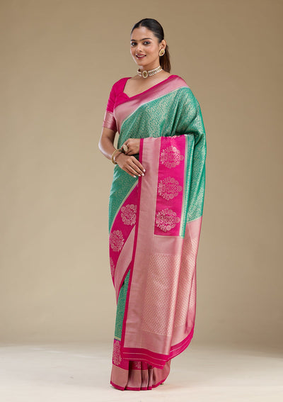 Wine Threadwork Silk Saree-Koskii