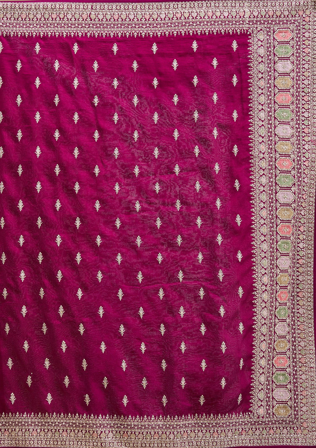 Wine Threadwork Soft Raw Silk Saree-koskii