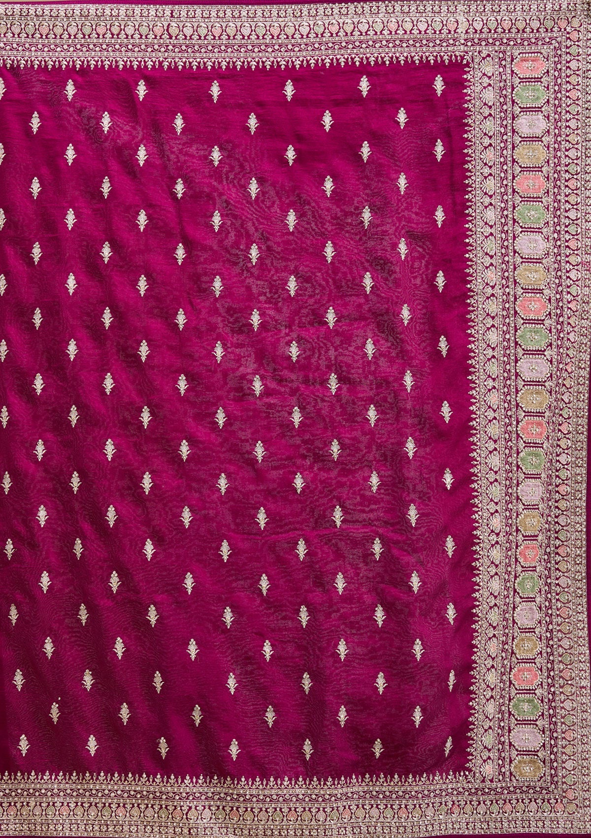 Wine Threadwork Soft Raw Silk Saree-koskii