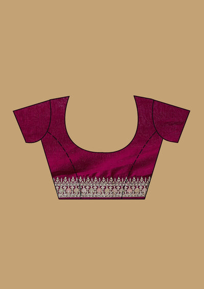 Wine Threadwork Soft Raw Silk Saree-koskii