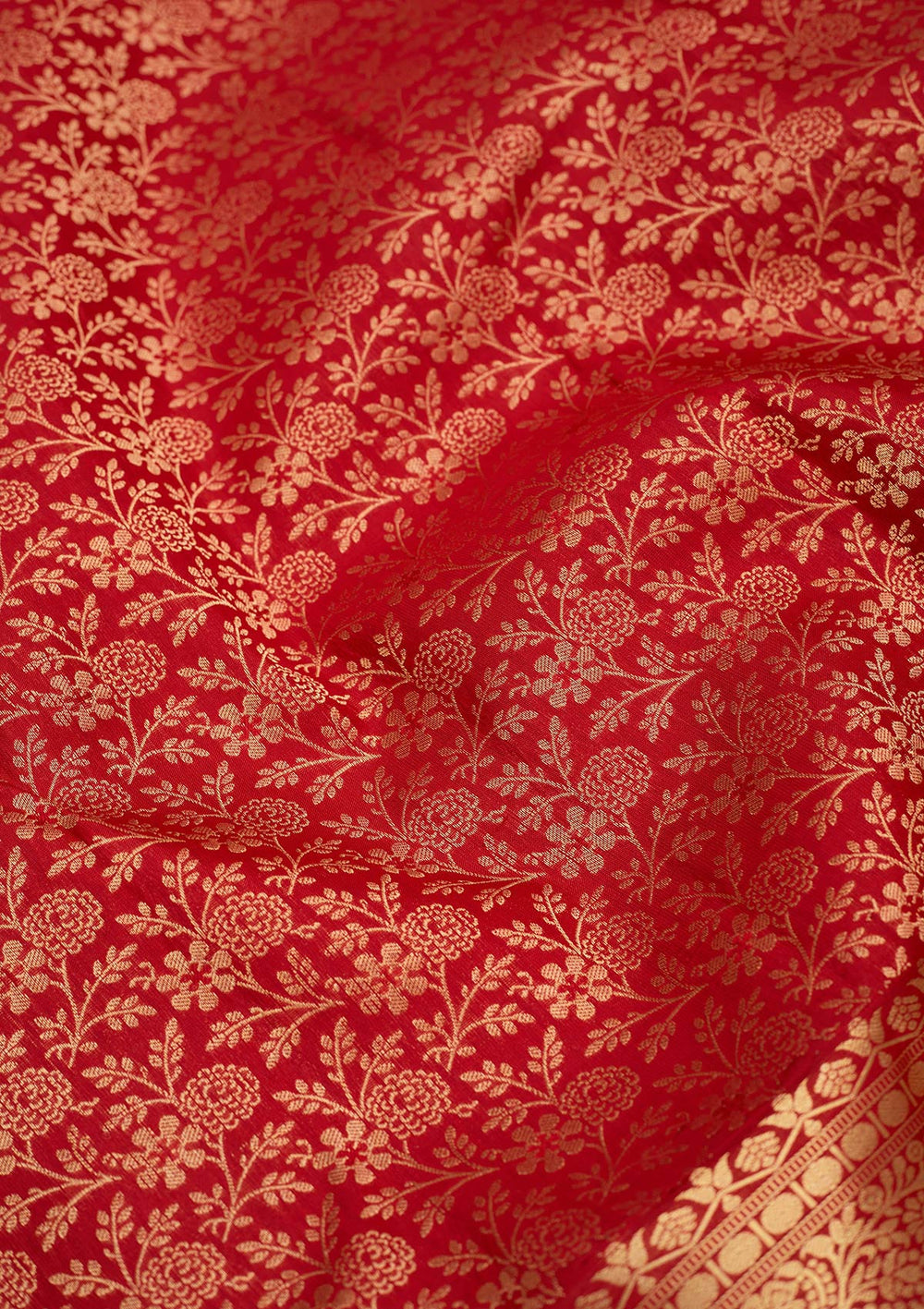Red Zariwork Pure Silk Saree-Koskii