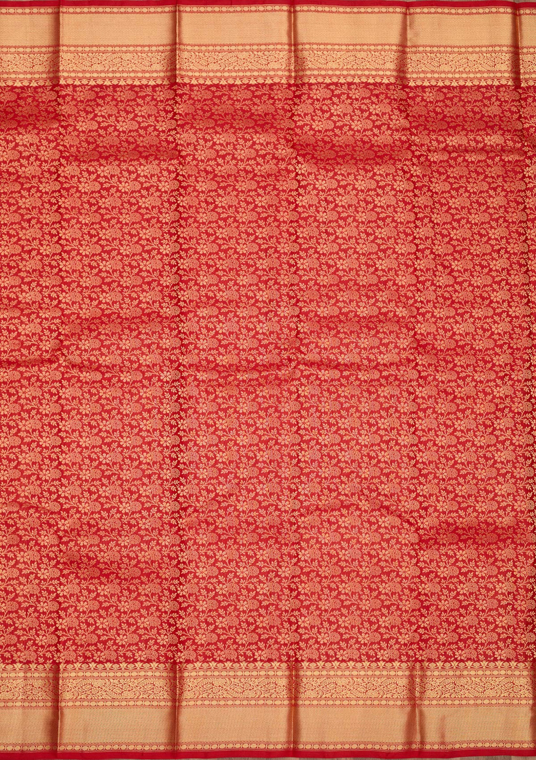 Red Zariwork Pure Silk Saree-Koskii