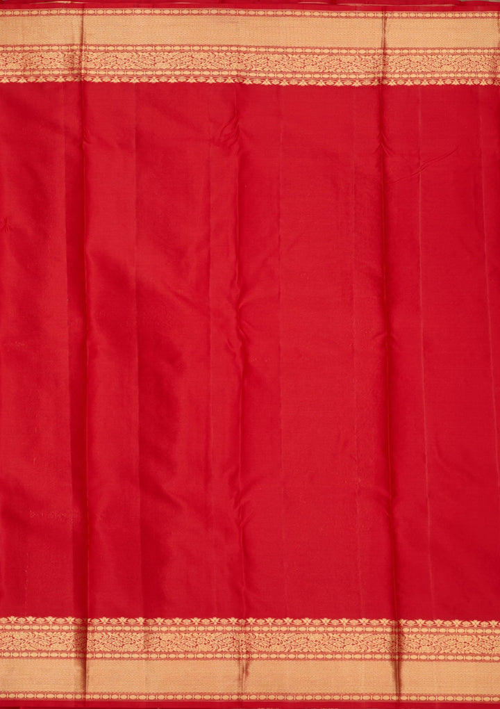 Red Zariwork Pure Silk Saree-Koskii