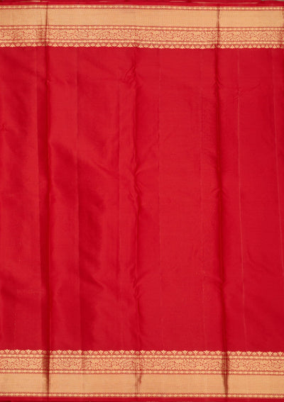 Red Zariwork Pure Silk Saree-Koskii