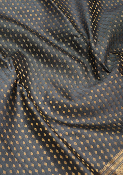 Grey Zariwork Pure Silk Saree-Koskii