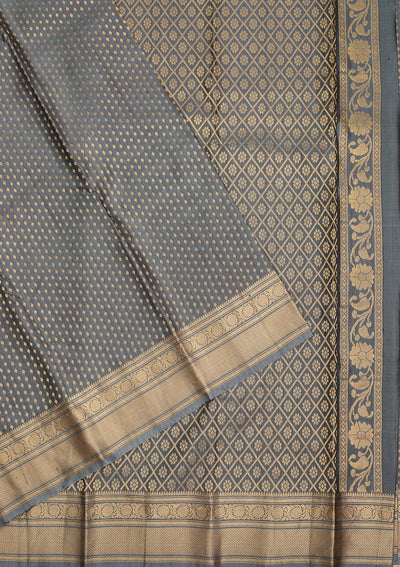 Grey Zariwork Pure Silk Saree-Koskii