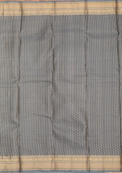 Grey Zariwork Pure Silk Saree-Koskii