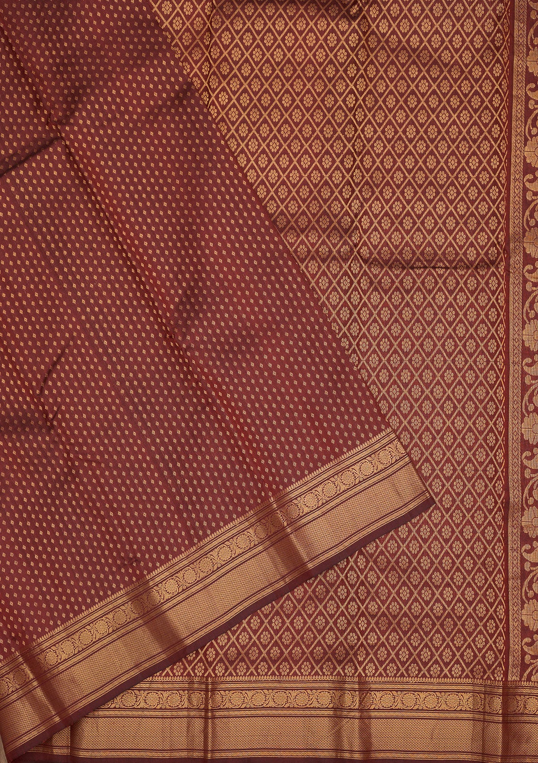 Maroon Zariwork Pure Silk Saree-Koskii