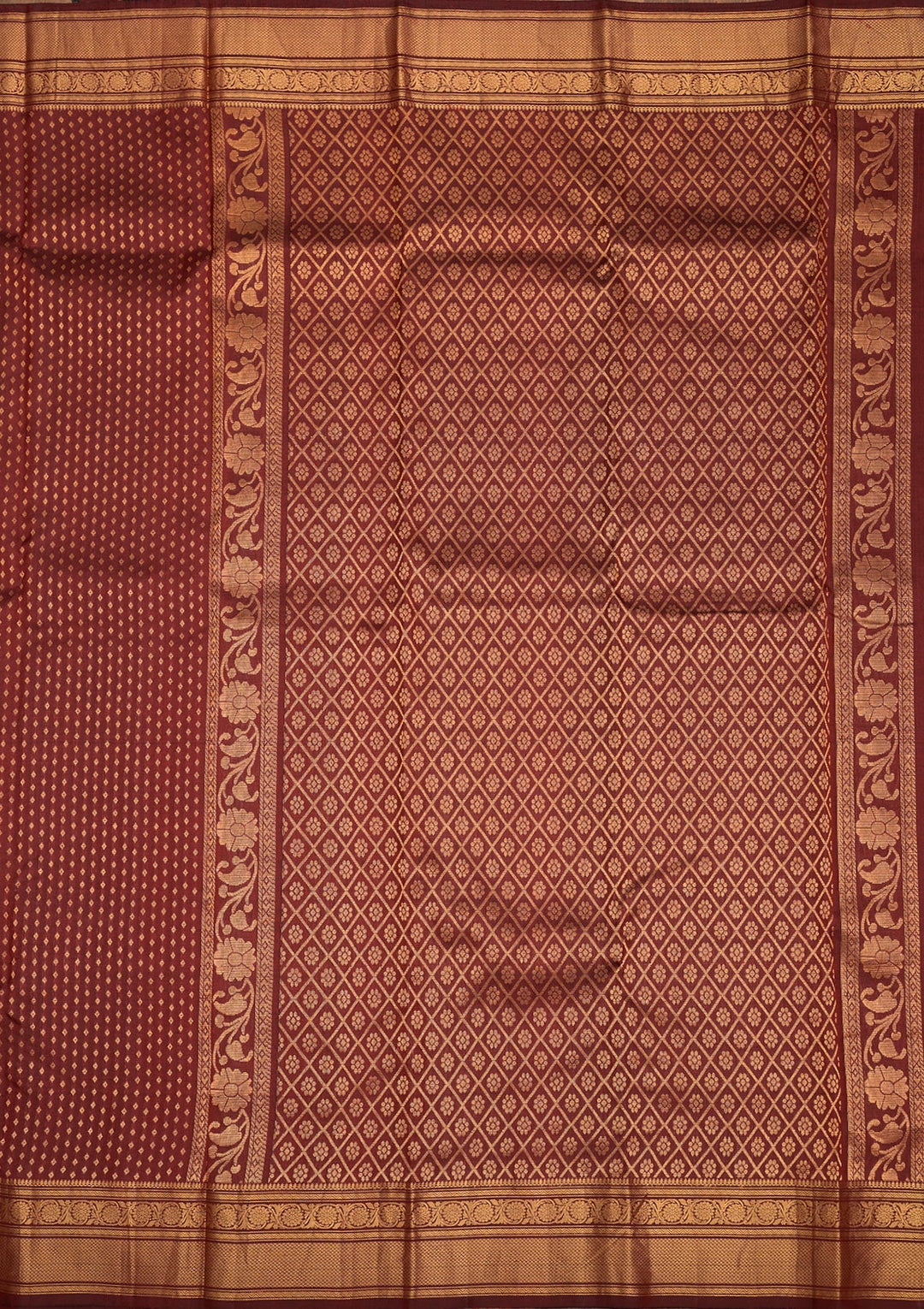 Maroon Zariwork Pure Silk Saree-Koskii