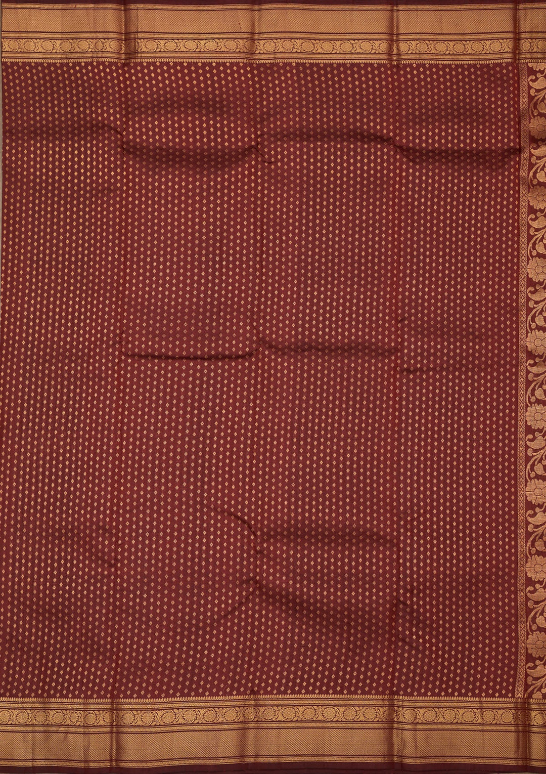 Maroon Zariwork Pure Silk Saree-Koskii