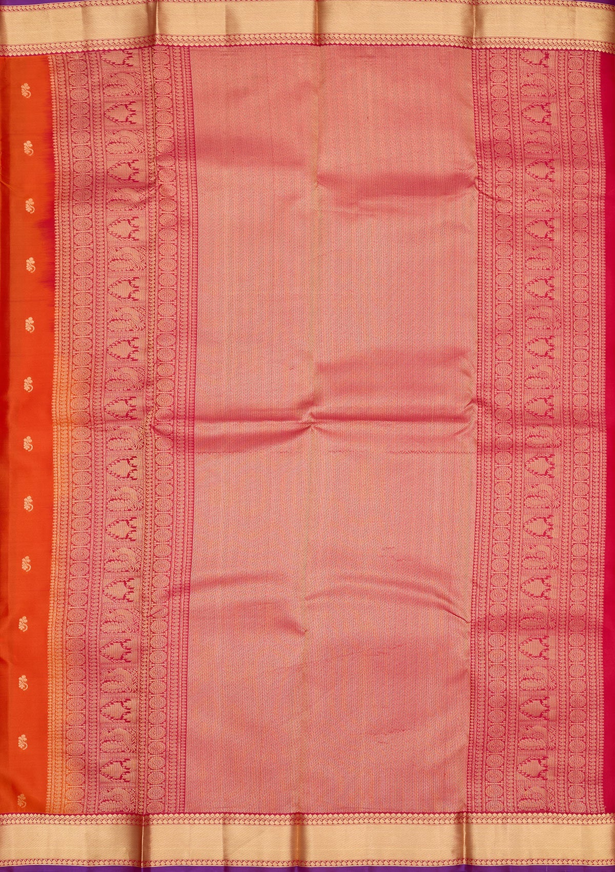 Orange Zariwork Pure Silk Saree-Koskii